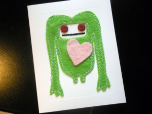 felt monster valentine