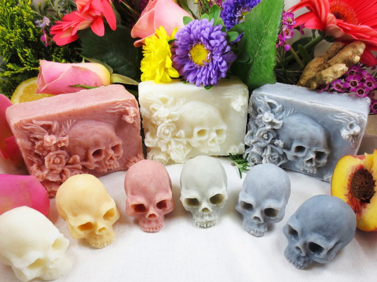 Macabre skull soap Kickstarter by Eden Gorgos