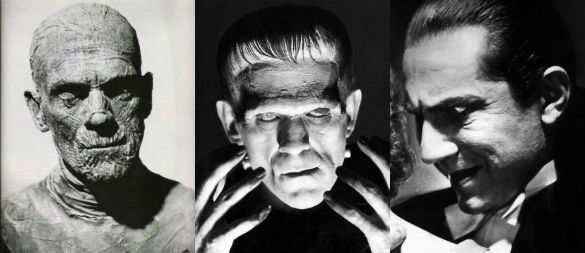 mummy, frankenstein, dracula